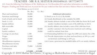 Final accounts with Adjustments Simple logic with example Sum no 115  Financial Accounts [upl. by Pattie]