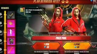 GERENA FREE FIRE MONEY HEIST EVENTS ALL BUNDLES  PLAN BARMUDA  GUN SKINS [upl. by Blake112]