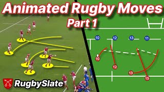 The BEST Rugby Moves Compilation  Animated Playbook  Part 1  RugbySlate [upl. by Yelsna850]