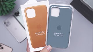 Apple iPhone 11 Pro Silicone amp Leather Cases Review Worth It [upl. by Miarzim]