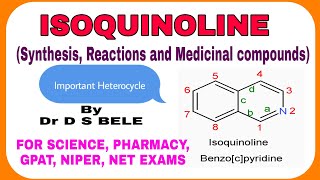 ISOQUINOLINE SYNTHESIS REACTIONS AND MEDICINAL COMPOUNDS [upl. by Anerat116]