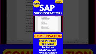 SAP SuccessFactors Compensation Training Video 48 26 Sep 2024 sapsuccessfactorstraining [upl. by Gearard]