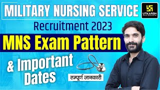 Military Nursing Service MNS Exam Pattern  MNS Exam Important Dates 2024  Raju Sir [upl. by Coumas]