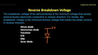 Breakdown voltage  reverse voltage of diode and SCR  What is reverse voltage [upl. by Segal]