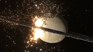 Saturn VS Earth collision simulation 60 FPS [upl. by Enirak]