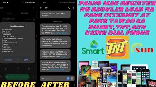 PAANO MAG REGISTER NG REGULAR LOAD NA PANG INTERNET AT PANG TAWAG SA SMARTTNTSUN USING DIAL PHONE [upl. by Nike]