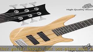 Ktaxon Electric Bass Guitar 6 String Bass with Naturally Airdried Maple Neck Rosewood Fingerboard [upl. by Niu]