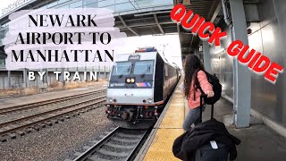 Train From Newark Airport To Manhattan NYC  QUICK GUIDE [upl. by Acinok]