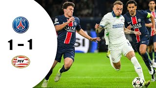 PSG 1  1 Psv Eindhoven  Tous les buts et moments forts  UEFA CHAMPIONS LEAGUE 2024 [upl. by Weld]