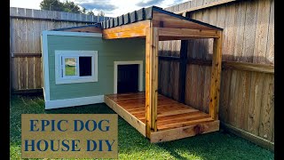 Epic Dog House Build DIY [upl. by Selbbep]