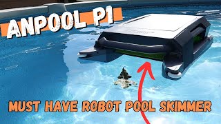 SOLAR ROBOT POOL SKIMMER  ANPOOL P1  never skim your pool AGAIN [upl. by Navad]