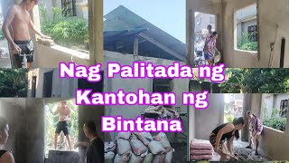 Nag Palitada ng Kantohan ng Bintana sa Bahay nila tita Adyaw Vlog475 [upl. by Harahs754]