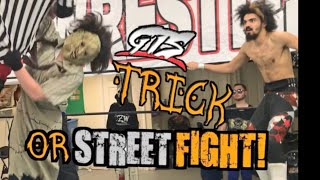 Leatherface REKTS GTS Wrestling Trick or Treat Halloween Challenge [upl. by Ijar]