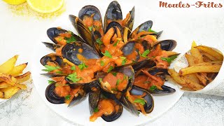 MOULES FRITES  À LA CRÈME DE TOMATES [upl. by Cohbath]