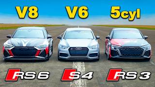 700hp RS6 v RS3 v S4 DRAG RACE [upl. by Ephraim]