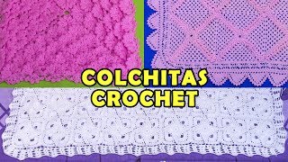 Colchitas o Mantitas para bebé tejidos a crochet  colección de puntos [upl. by Liberati]