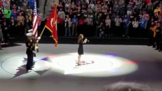 National Anthem Sung By Kayla Hruby 2182017 Incredible [upl. by Ranitta399]