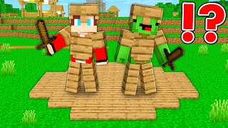 JJ And Mikey In WOODEN PLANKS CIRCLE In Minecraft  Maizen [upl. by Yurt]