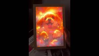 cute Dog light up painting glowing frame art lightpianting gift homedecorlight homegoods [upl. by Curkell532]