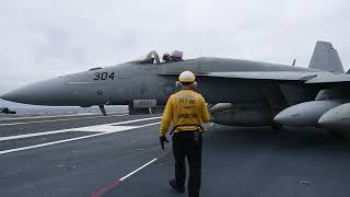 USS Nimitz conducts flight operations in the Pacific [upl. by Aztinay]