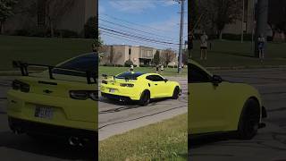 Loud Camaro ZL1 1LE Does a Heavy Acceleration Leaving a Car Show [upl. by Lanta]