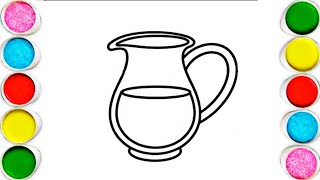 Cute Jug Drawing Painting amp Coloring For Kids and Toddlers Kids Art [upl. by Yenreit]