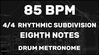 Eighth Notes  Drum Metronome Loop  85 BPM [upl. by Blandina499]