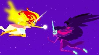 My Little Pony Equestria Girls Transform  Daydream Shimmer vs Midnight Sparkle  Kids Coloring Book [upl. by Lolly]