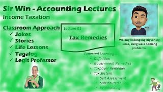 Lecture 01 Tax Remedies Income Taxation [upl. by Josselyn443]