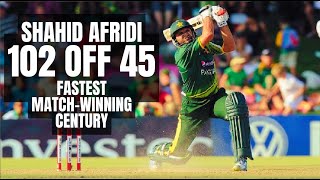 Shahid Afridi 102 Off 45 Balls  Destroys India At Their Home  Super Batting  Pak vs Ind [upl. by Lepper94]