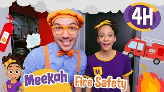 Blippi and Meekahs Fire Safety Exploration  4 HOURS OF MEEKAH  Educational Videos for Kids [upl. by Eiramenna]