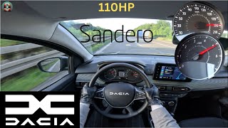 Dacia Sandero TCe 110  110HP  TOP SPEED on german Autobahn [upl. by Seluj]