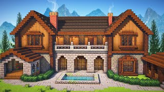 Minecraft How To Build A Wooden Mansion  Tutorial [upl. by Shama]