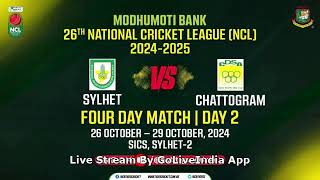 Sylhet vs Chattogram NCL match live [upl. by Arhat]