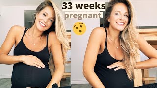 33 WEEKS PREGNANT 33 WEEK PREGNANT BELLY UPDATE [upl. by Daggett239]