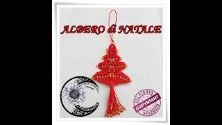 DIY TUTORIAL Christmas ALBERELLO di NATALE Micro Macramè [upl. by Anilys]