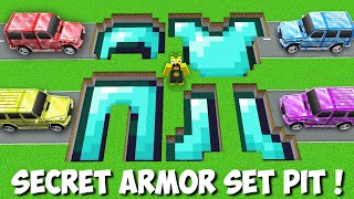 Biggest DIAMOND ARMOR SET PIT vs MY CARS in Minecraft  NEW SECRET PASSAGE [upl. by Bui]