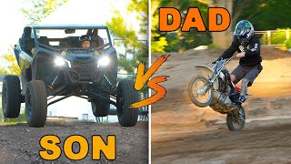 Pitbike VS Side By Side Race  Father VS Son [upl. by Lokkin]