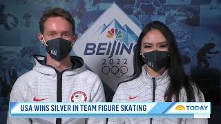 Figure skaters Madison Chock and Evan Bates talk winning silver for Team USA [upl. by Eulalie]