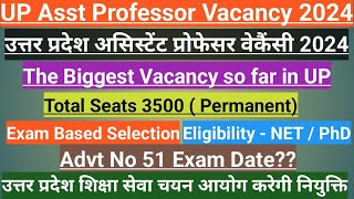 UP Asst Professor New Upcoming Vacancy 2024 Big updatesAdvt 51 exam date updatesDr Sandeep Sir [upl. by Deny]