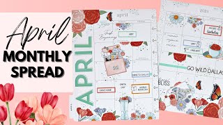 PLAN WITH ME  APRIL MONTHLY SPREAD  THE HAPPY PLANNER [upl. by Ayojal]