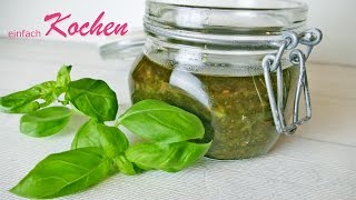 Frisches Basilikum Pesto Rezept  einfachKochen vegan [upl. by Yi]