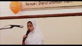 Salamun Salam  Islamic Song  Shaira Kamali  Age 8 [upl. by Atilrak]