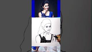 Pooja hegde drawing😘 gudilo badilo song 🎶 telugusongs shorts djmovie [upl. by Neetsyrk]