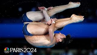 China gets revenge on GBR wins gold in mens synchro 10m platform  Paris Olympics  NBC Sports [upl. by Ayotak]