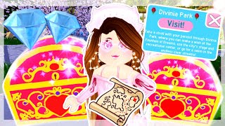 ALL CHEST LOCATIONS IN THE NEW DIVINIA PARK Royale High Part 1 [upl. by Atinaej]