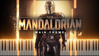 The Mandalorian Main Theme Synthesia Piano TutorialSHEETSampMIDI [upl. by Attenyw622]