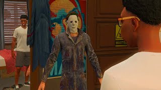 NERD BECOMES MICHAEL MYERS bloods vs crips Gta 5 [upl. by Lucine]