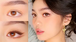 EYELIFT MAKEUP FOR DOWNTURNED EYES HOODED ASIAN EYES 💫 Jessica Vu [upl. by Eniahpets]