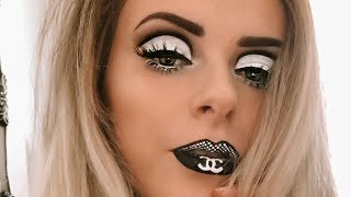 CHANEL Vibes Makeup Look 🖤 [upl. by Nyladnek]